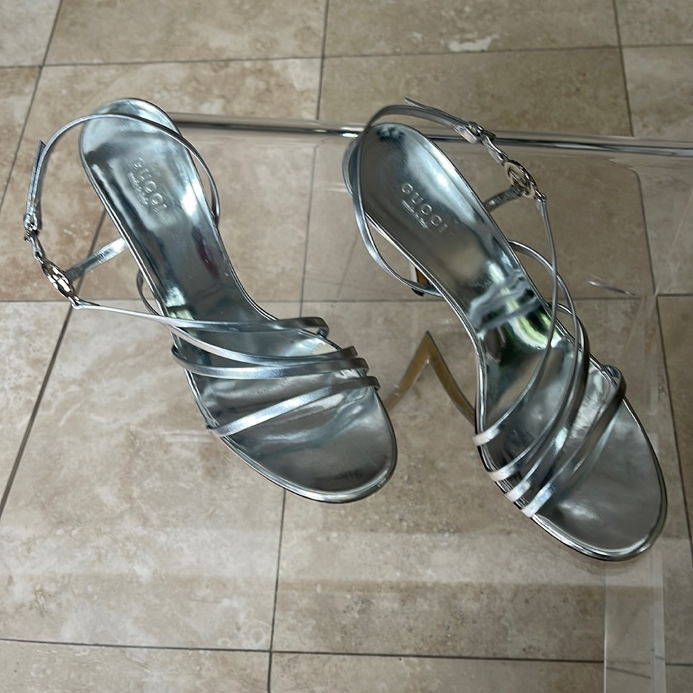 Gucci Silver Heels